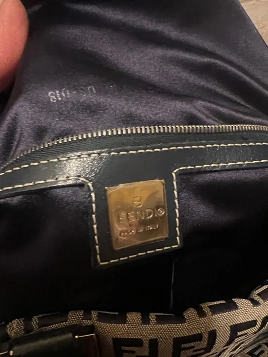 Fendi Brown & Navy FF Logo two way Bag - Picture 7 of 11